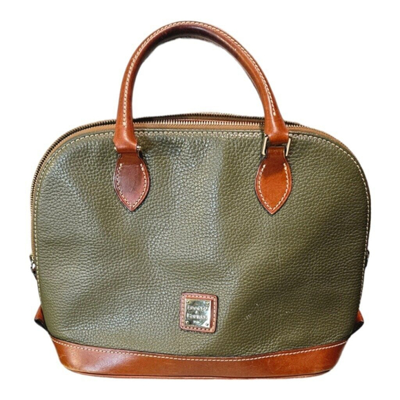 Dooney & Bourke Green and Tan Handbag - Picture 2 of 16